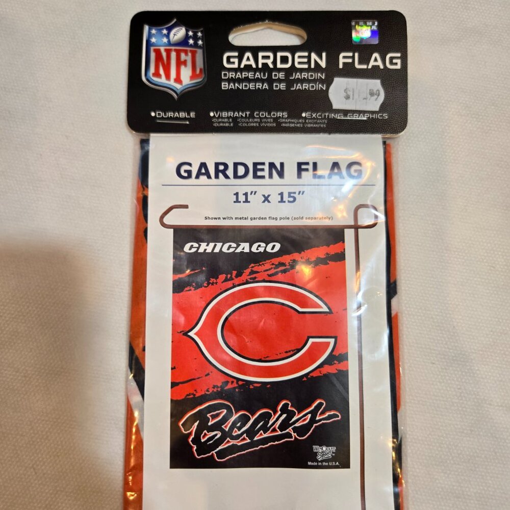 Wincraft Chicago Bears NFL Garden Flag Indoor Outdoor 11" x 15" Sports Home Bann